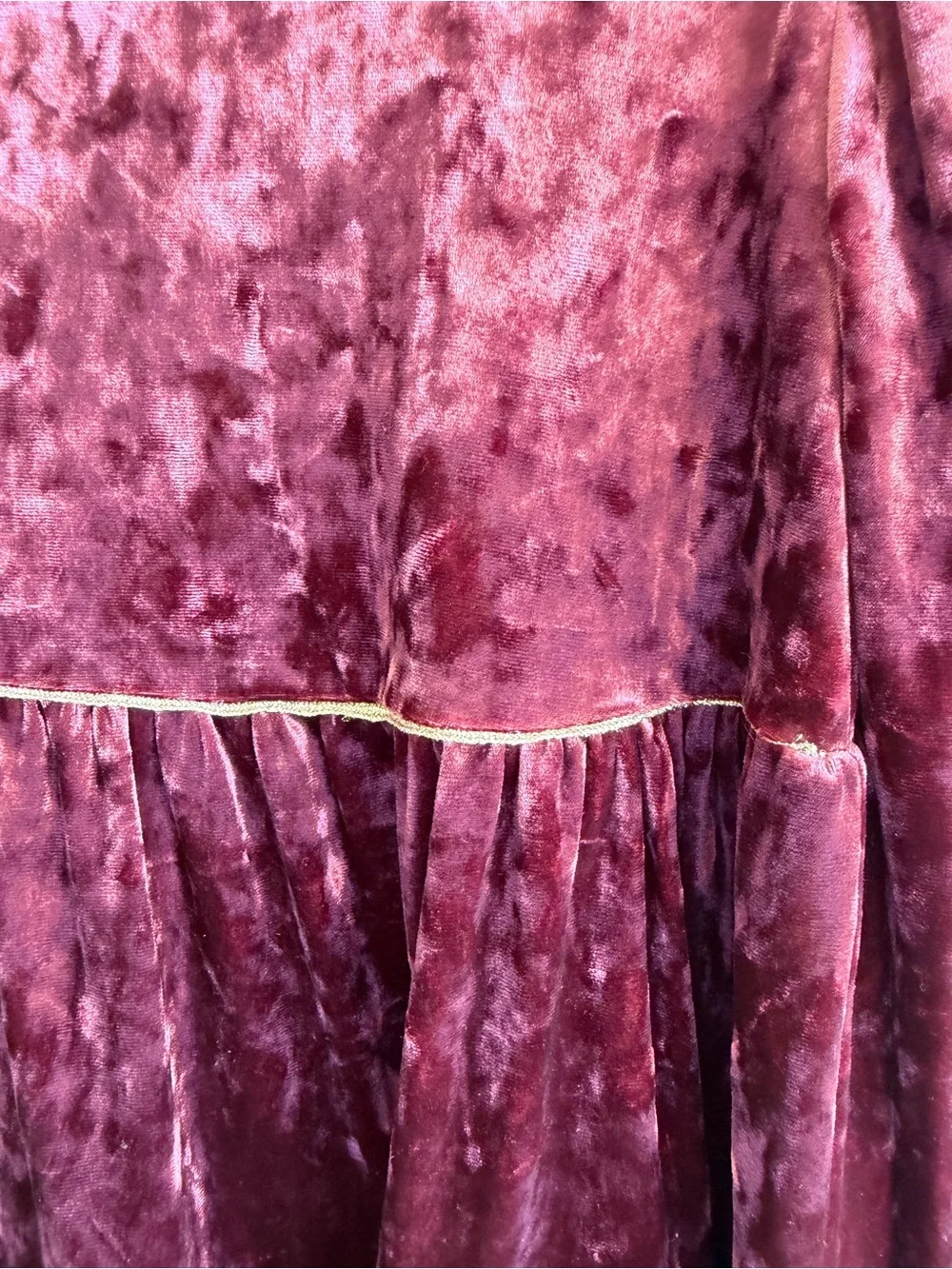 OshKosh Girls Burgundy Velvet Tiered Dress Size 5T